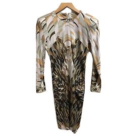 Robe Leonard en soie imprimée beige Beige