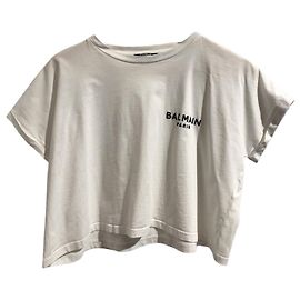 Crop Top Balmain weiß T.M Weiß