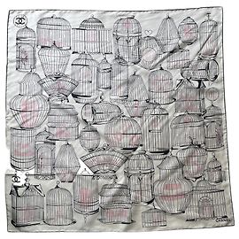 Chanel Cages d'oiseaux Tuch Weiß