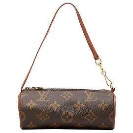 Louis Vuitton Monogram Papillon Pochette Handtasche Braun Braun