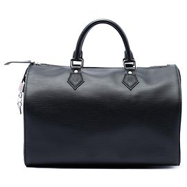 Bolsa Boston Louis Vuitton Epi Speedy 35 Preta Preto