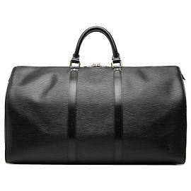 Borsa da viaggio Louis Vuitton Epi Keepall 50 Nera Nero