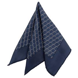 Foulard da taschino stampato blu Hermès in seta Blu