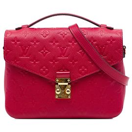 Bolsa Satchel Pochette Metis Louis Vuitton Monogram Empreinte Vermelha Vermelho