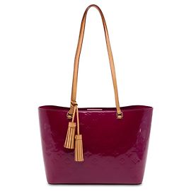 Borsa a tracolla Louis Vuitton Monogram Vernis Long Beach PM Viola Porpora