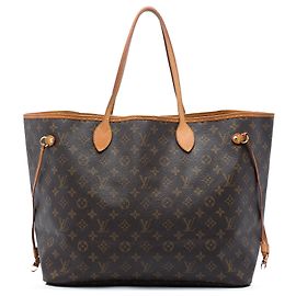 Bolso Tote Louis Vuitton Monogram Neverfull MM Marrón Castaño