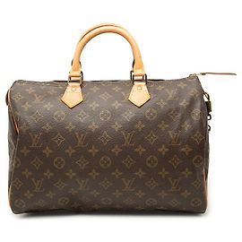 Sac Boston Louis Vuitton Monogram Speedy 35 Marron Marron