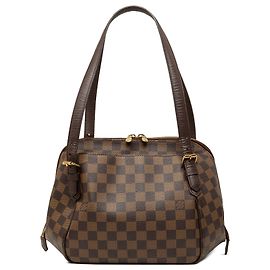 Bolsa de Ombro Louis Vuitton Belem MM em Damier Ebene castanho Marrom