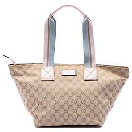 Gucci GG Canvas Web Tote Beige Beige