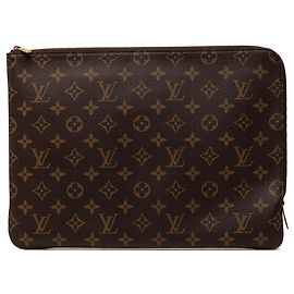 Louis Vuitton Monogram Etui Voyage MM Clutch Tasche Braun Braun
