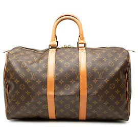 Borsa da viaggio Louis Vuitton Monogram Keepall 45 Marrone Marrone