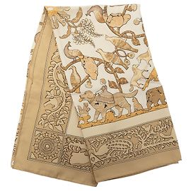 Hermès Early America Seidentuch Beige 90 Beige