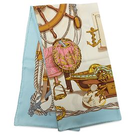 Foulard di seta Hermès Musee Bianco 90 Bianco
