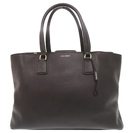 Dolce & Gabbana Shopper aus schwarzem Leder Schwarz