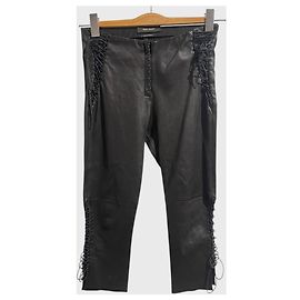 Pantalon capri Isabel Marant en cuir T.36 Noir
