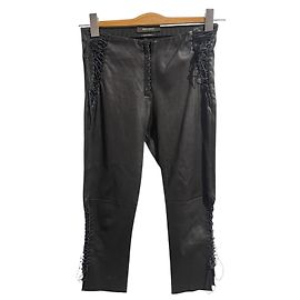 Calças capri Isabel Marant em couro T.36 Preto