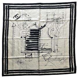 Foulard Chanel blanc Couture Blanc
