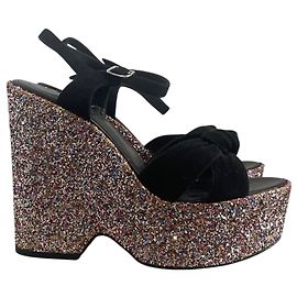 Autre Marque Sandales Saint Laurent noires T.37,5 Black