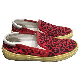 Autre Marque Zapatillas Saint Laurent leopard T.36 Roja