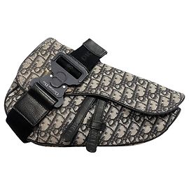 Dior Saddle Tasche Oblique Canvas Blau Blau