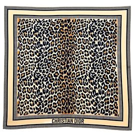 Christian Dior Schal Leopard Beige