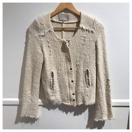 Chaqueta Iro Agnette de algodón color crema Crudo