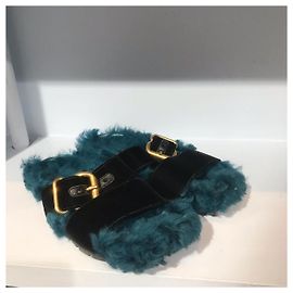 Prada Mules Fell Gr.36 Blau