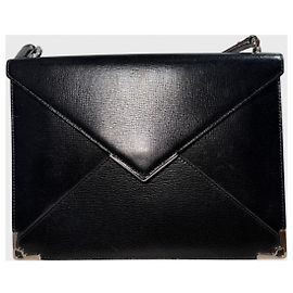Cartier Black Leather Envelope Bag Black
