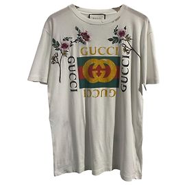 T-shirt Gucci GG Logo Web Stripe en coton blanc XS Blanc