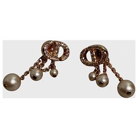 Autre Marque Pendientes Dior CD rose gold Rosa