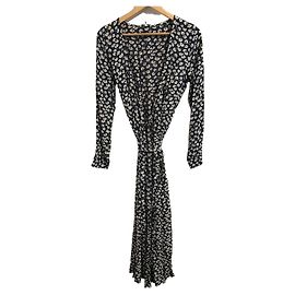 Ganni Langes Kleid mit Blumenprint Dunkelblau Blau