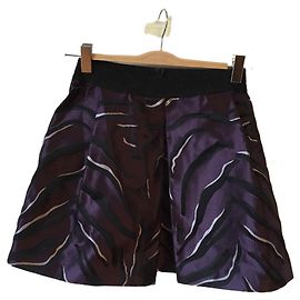 Saia Pinko Estampa Zebra Ameixa Roxo