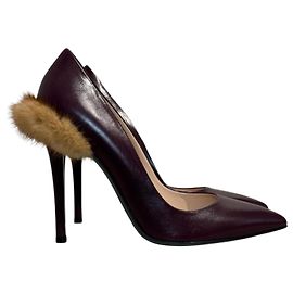Escarpins Fendi bordeaux T.38 Dark red