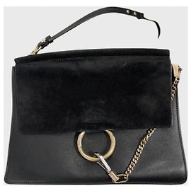 Sac à main Chloé Faye en cuir noir Noir