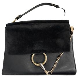 Chloé Faye Handtasche aus Leder schwarz Schwarz