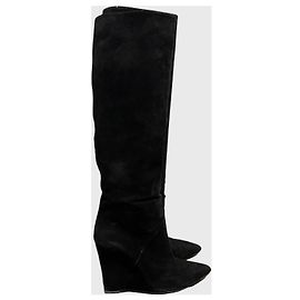 Autre Marque Botas Saint Laurent camurça preta T.37,5 Preto