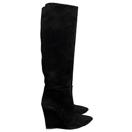 Autre Marque Bottes Saint Laurent daim noir T.37,5 Noir