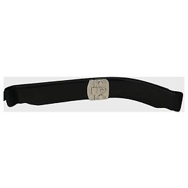 Ceinture Gucci en cuir noir avec empiècements élastiques Taille 80 Noir