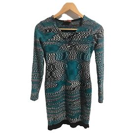 Robe courte imprimée Missoni Vert Noir Blanc Taille 38 Vert