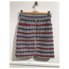 Chanel Tweed Skirt Black and White Multiple colors