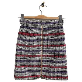 Gonna Chanel in tweed bianco e nero Multicolore