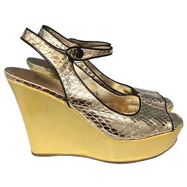 Prada Sandalen aus Python Silber Gr. 37 Silber