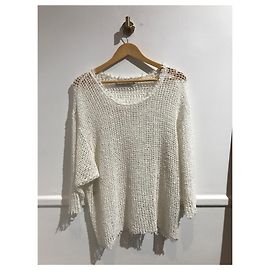 Top Iro blanco de malla calada oversize S Blanco