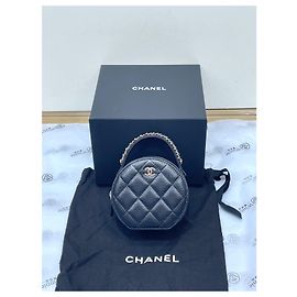 Sac à main Chanel noir en veau style boîte à bijoux Multicolore
