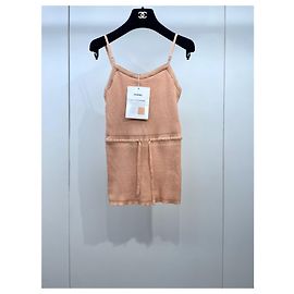Top de tirantes Chanel rosa de algodón colección 24A talla 36 Multicolor
