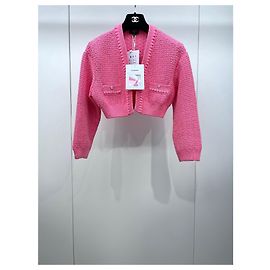 Cardigan Chanel Rosa de Algodão Coleção 22S Multicor