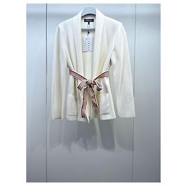 Loro Piana White Cashmere Belted Cardigan Jacket Multiple colors