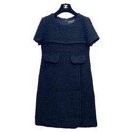 Abito Chanel in lana bouclé nera Multicolore