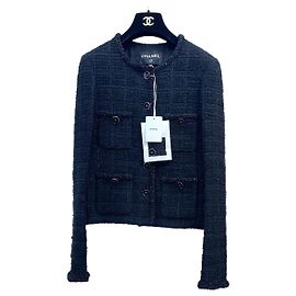Veste Chanel en tweed noir taille 34 Multicolore