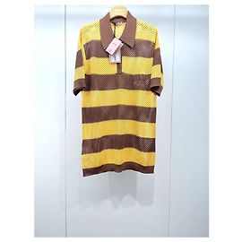 Polo en maille mesh en soie Miu Miu Multicolore